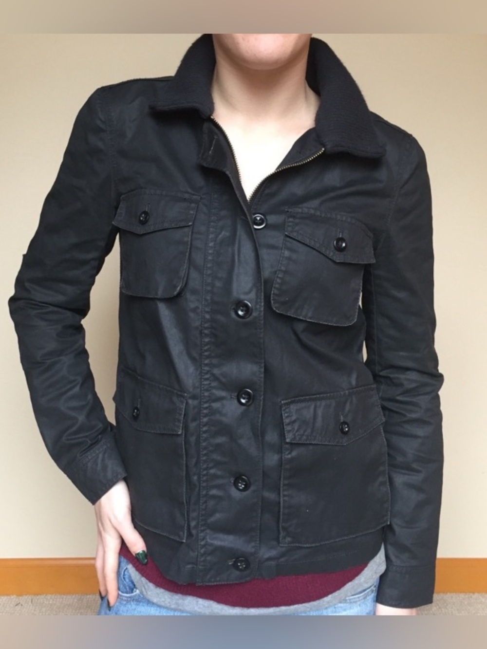 J.Crew - GUC - Washed & Aged Utility Field Jacket in Black - Small